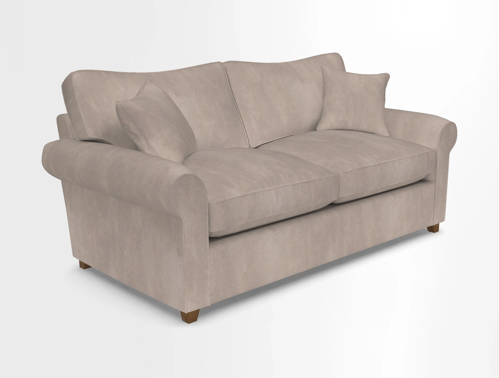 Waverley 3 Seater Sofa Bed in wo Tone Plain Biscuit