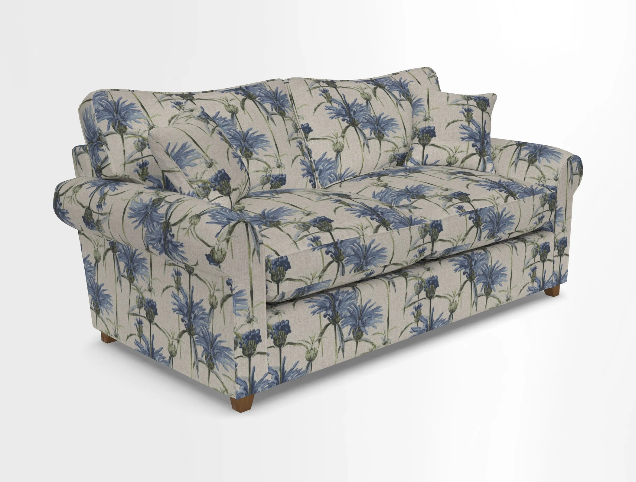 Waverley 3 Seater Sofa Bed in wo Tone Plain Biscuit