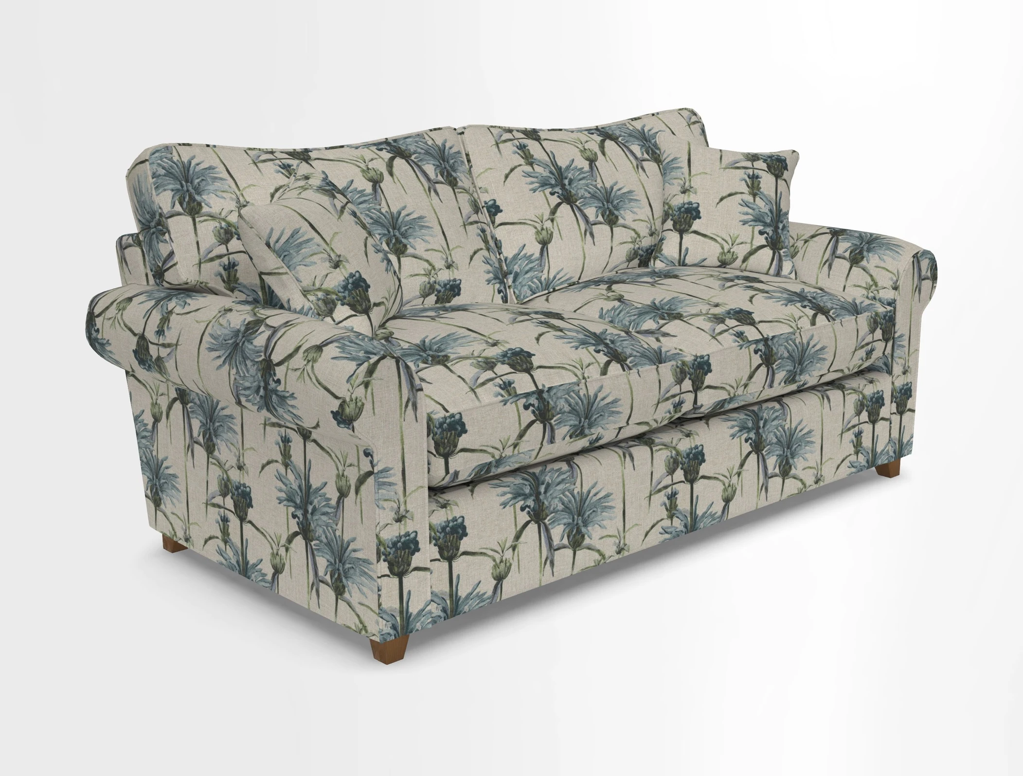 Waverley 3 Seater Sofa Bed in wo Tone Plain Biscuit