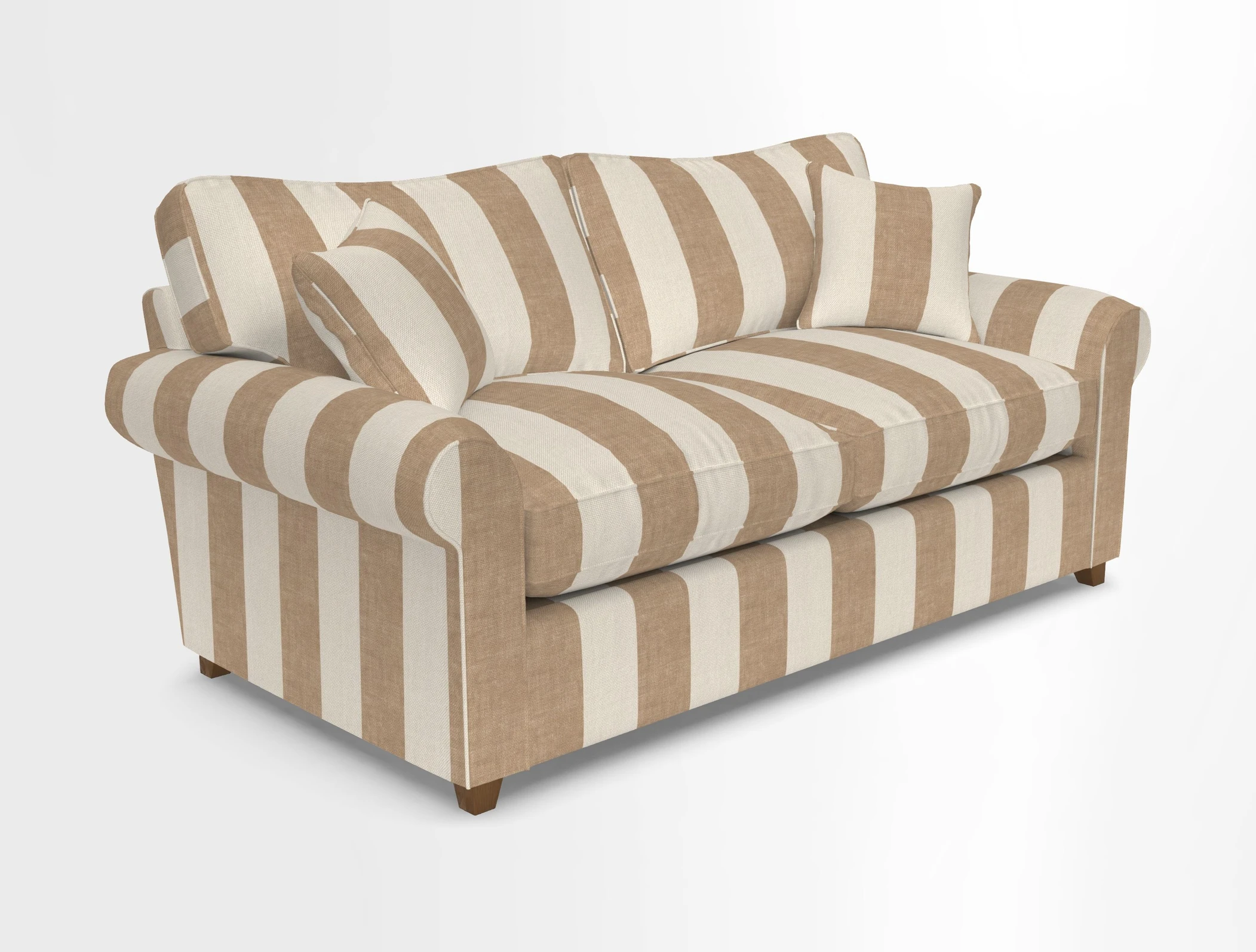 Waverley 3 Seater Sofa Bed in wo Tone Plain Biscuit