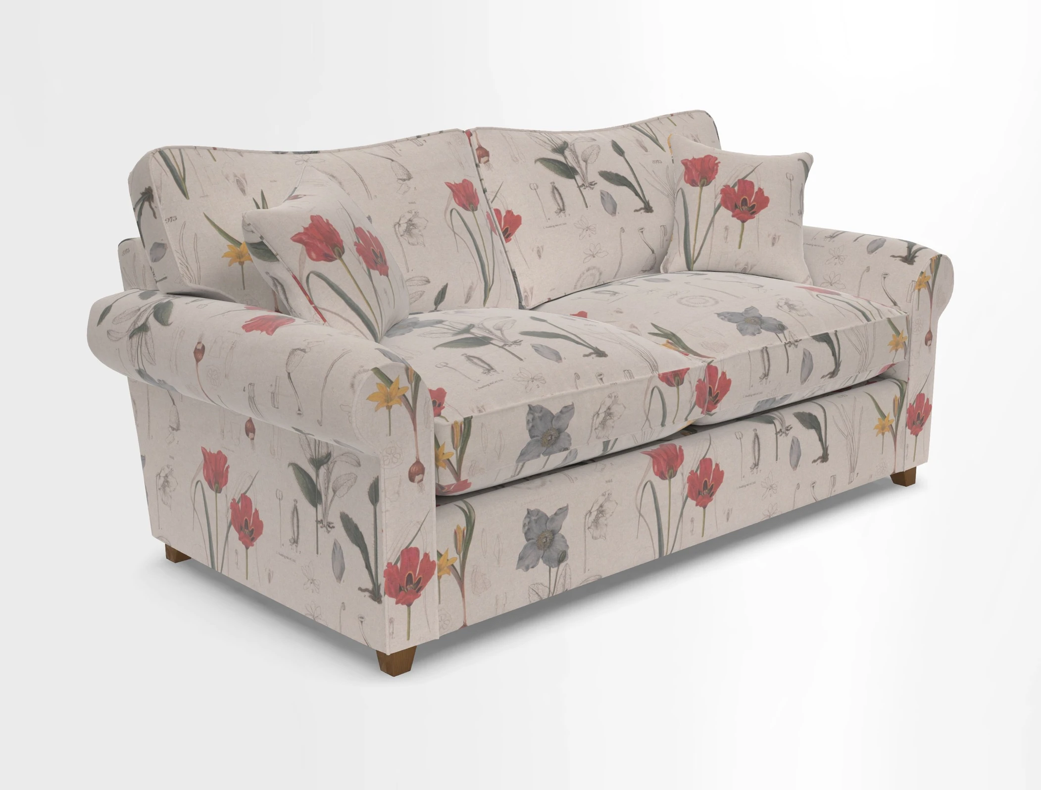 Waverley 3 Seater Sofa Bed in wo Tone Plain Biscuit