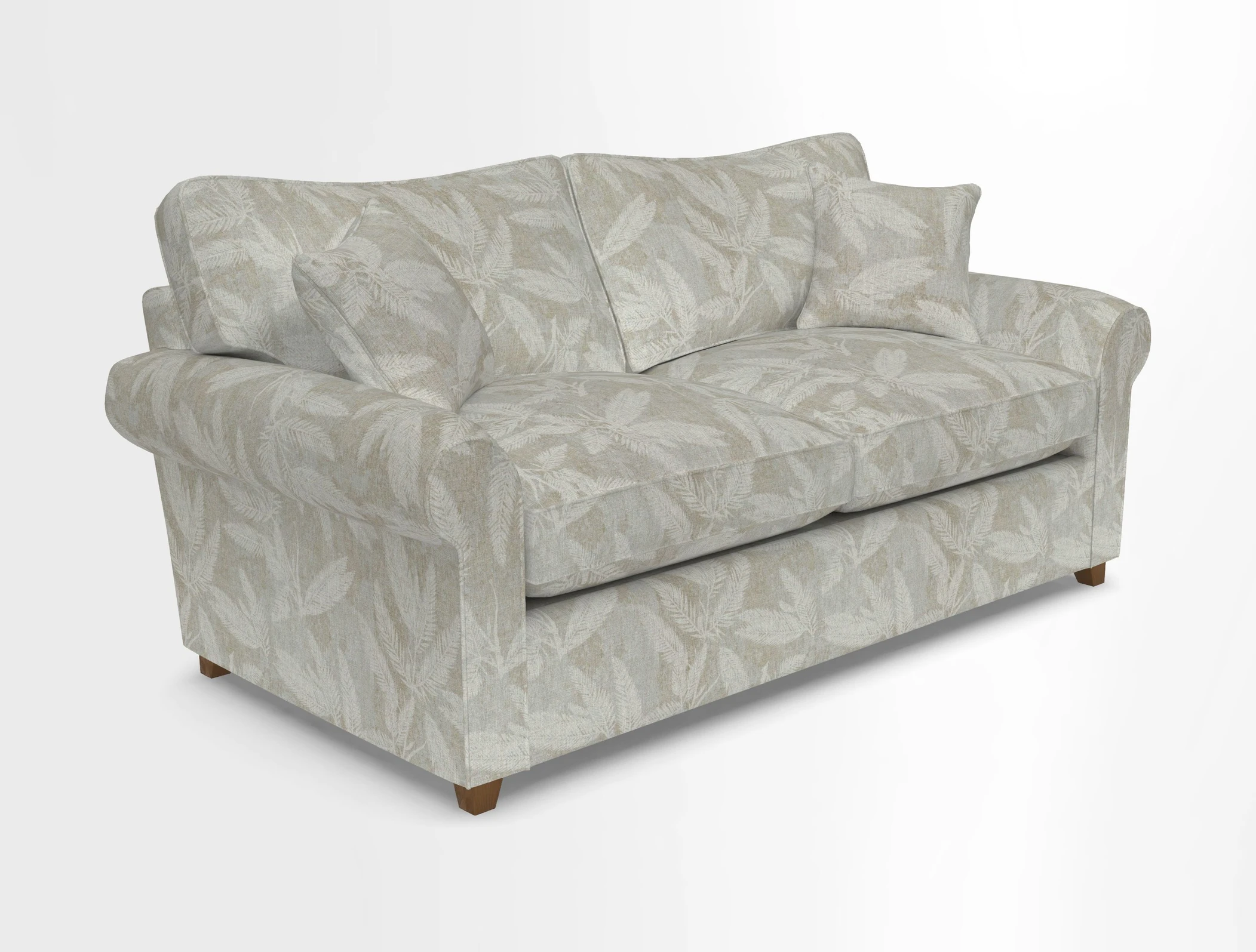 Waverley 3 Seater Sofa Bed in wo Tone Plain Biscuit