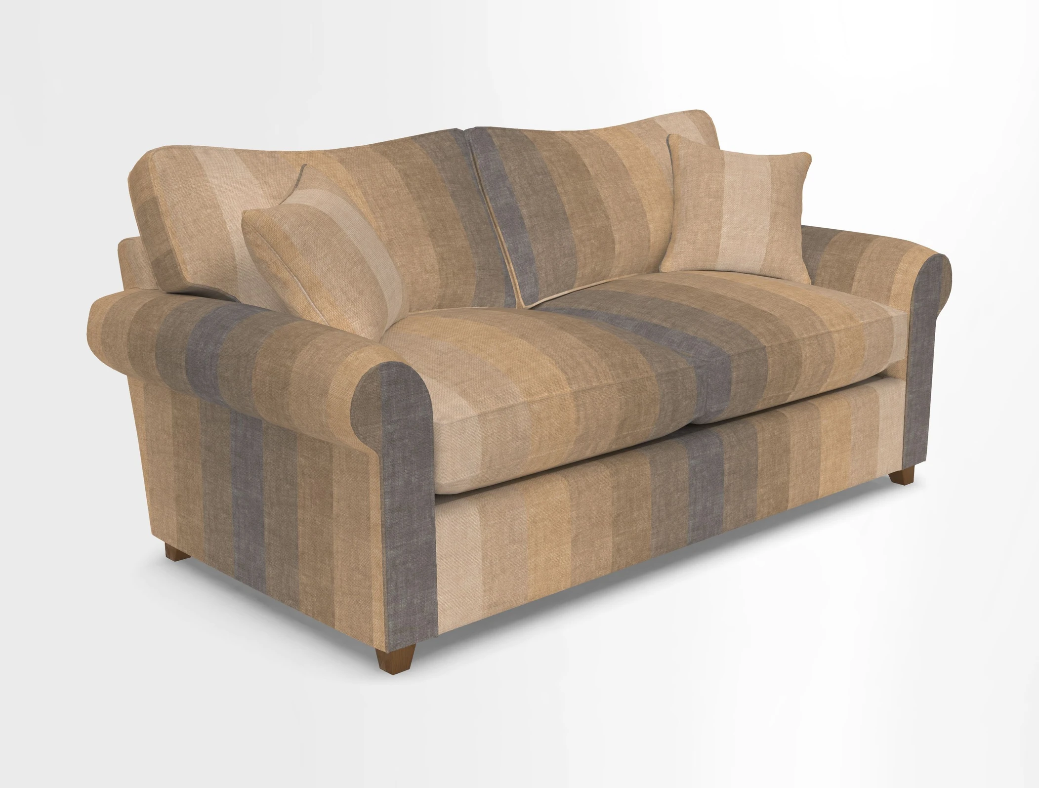 Waverley 3 Seater Sofa Bed in wo Tone Plain Biscuit