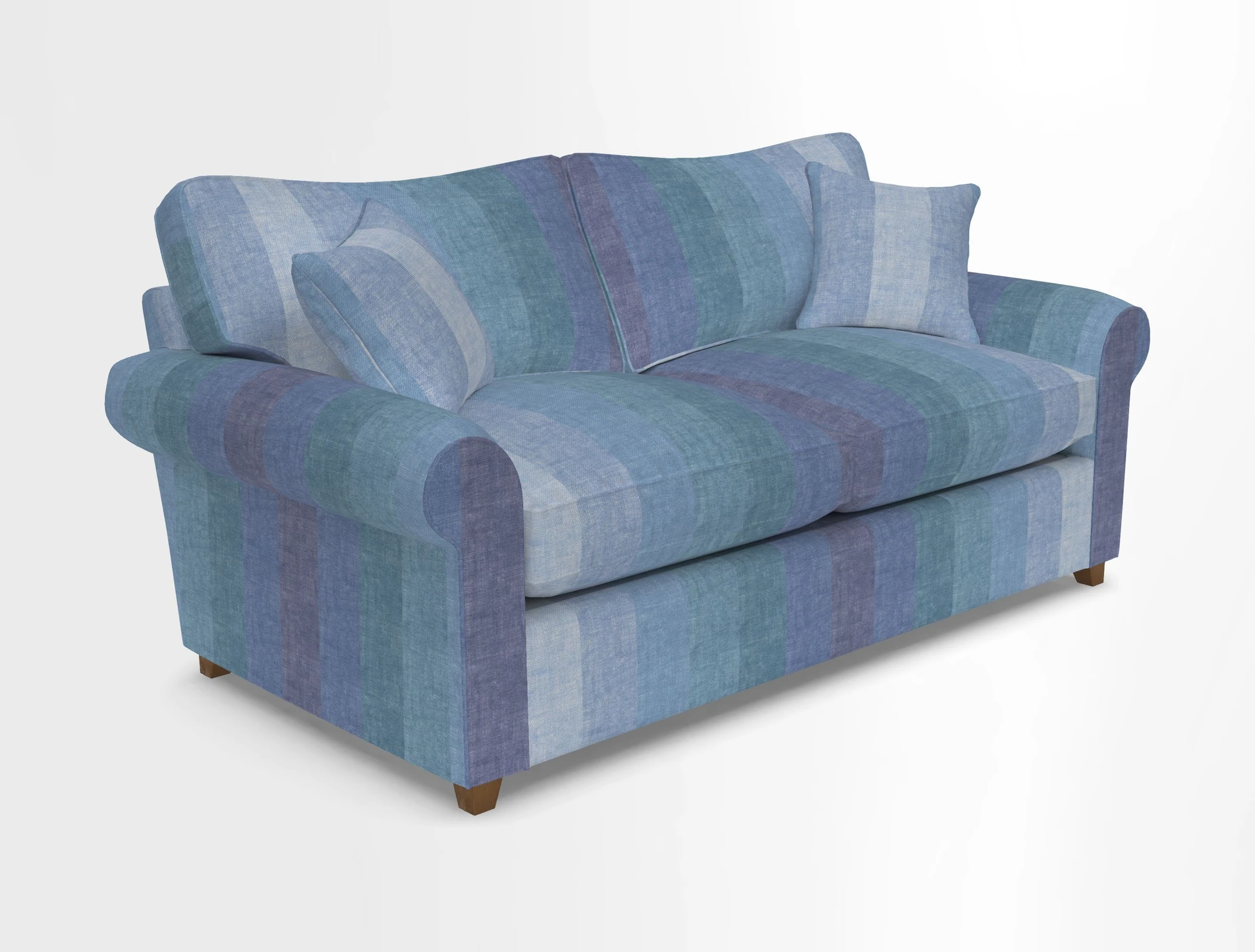 Waverley 3 Seater Sofa Bed in wo Tone Plain Biscuit