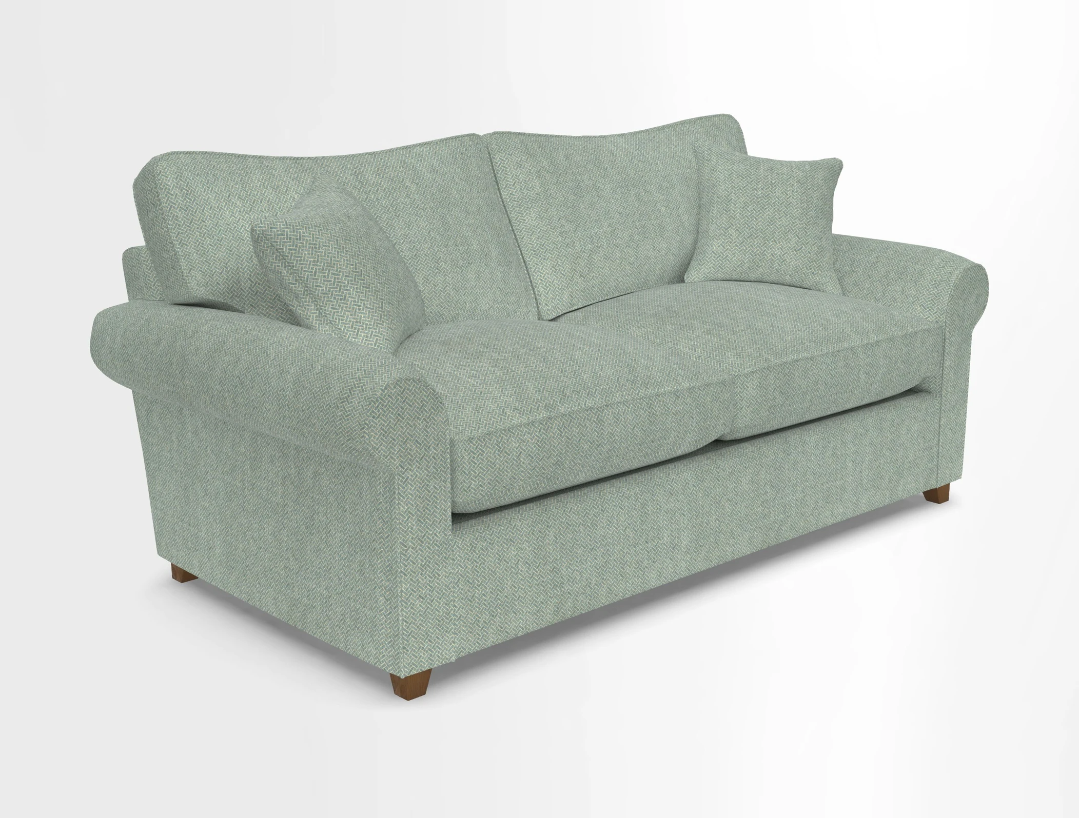 Waverley 3 Seater Sofa Bed in wo Tone Plain Biscuit