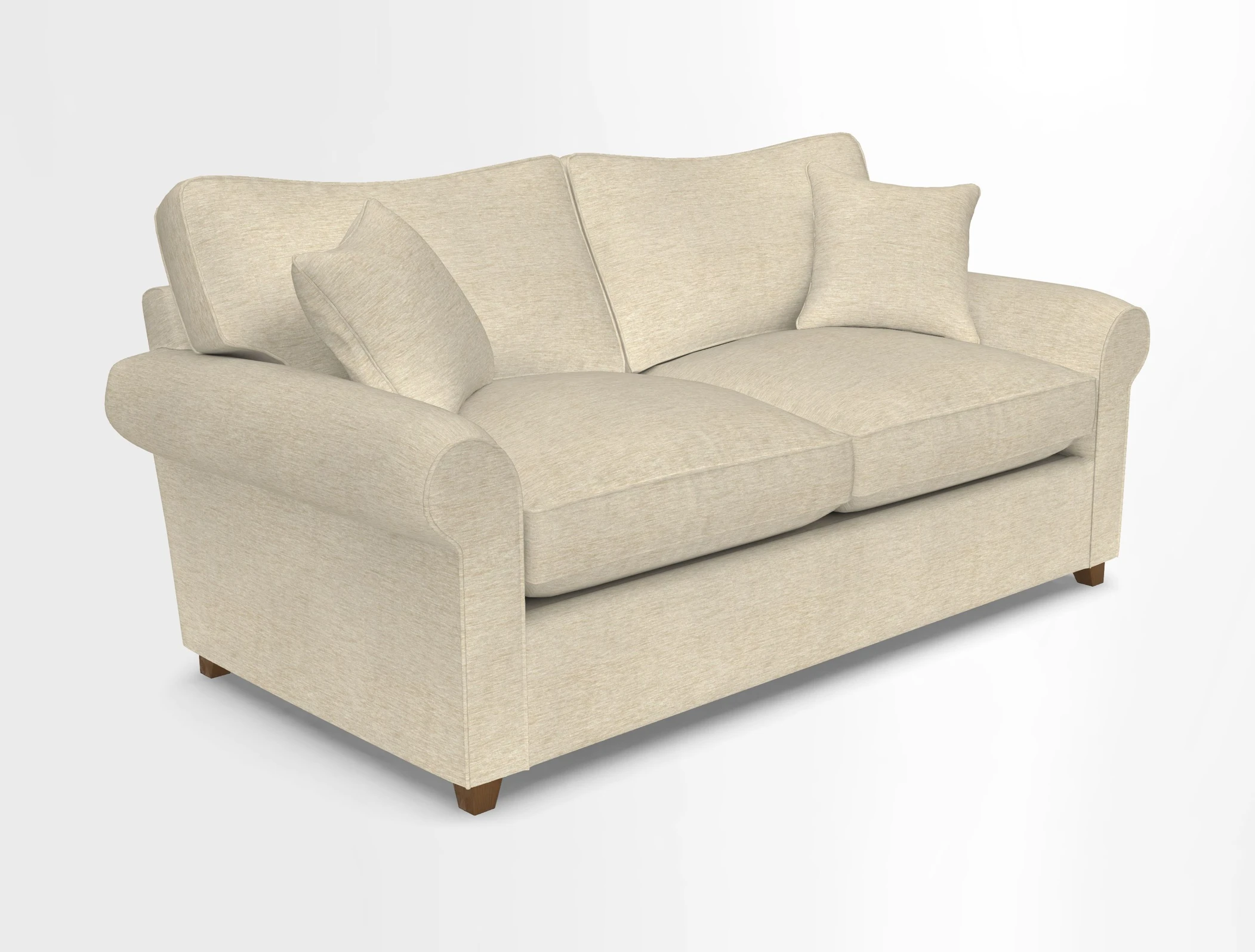Waverley 3 Seater Sofa Bed in wo Tone Plain Biscuit