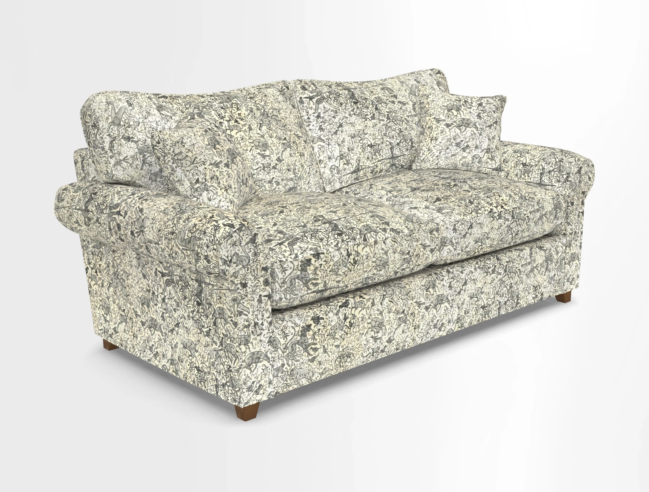 Waverley 3 Seater Sofa Bed in wo Tone Plain Biscuit