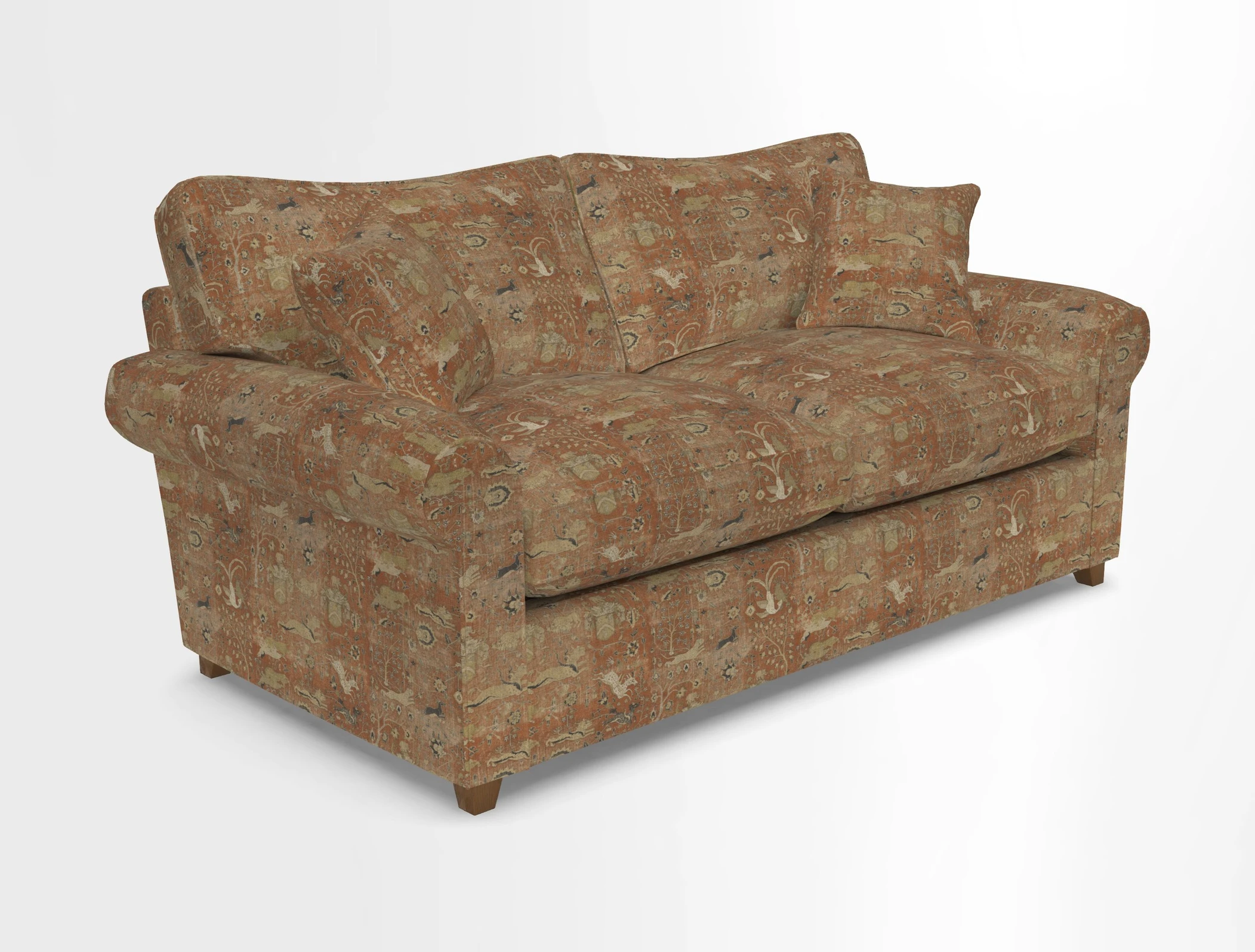 Waverley 3 Seater Sofa Bed in wo Tone Plain Biscuit