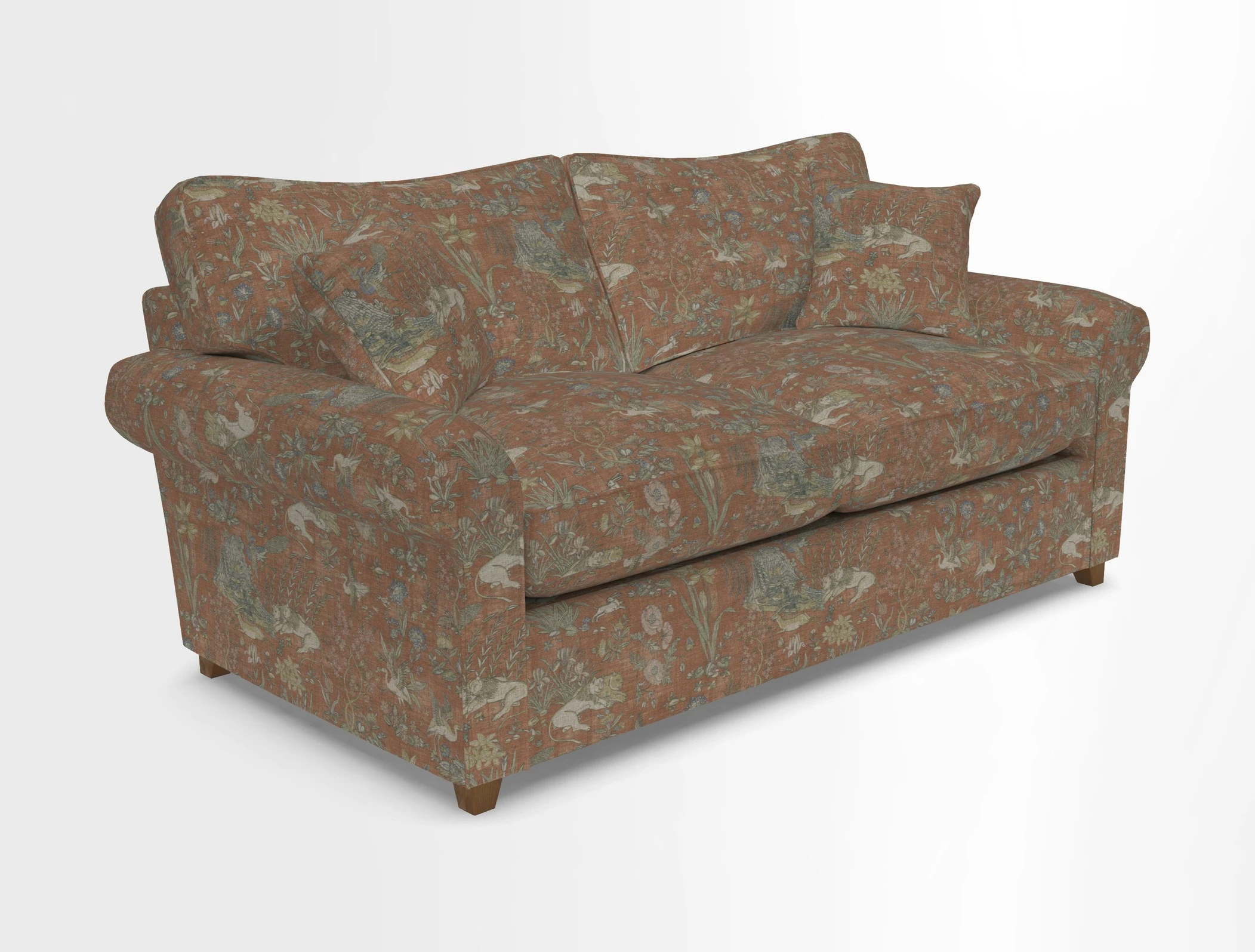 Waverley 3 Seater Sofa Bed in wo Tone Plain Biscuit