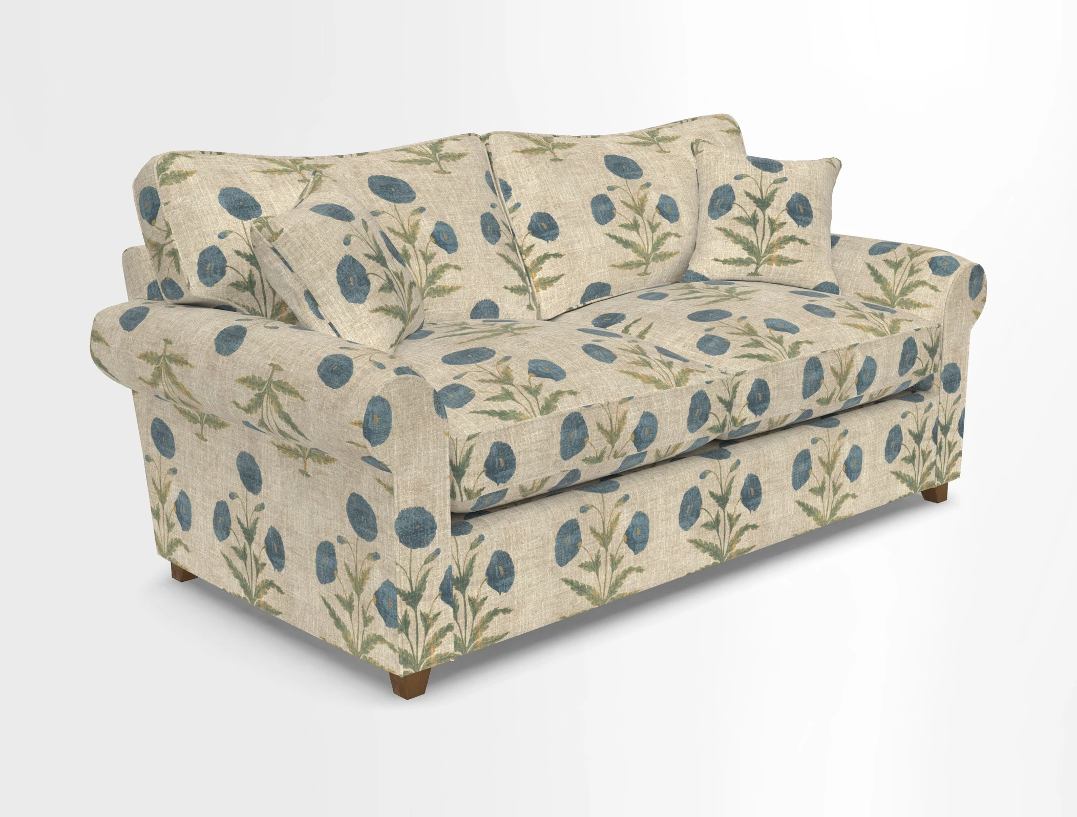 Waverley 3 Seater Sofa Bed in wo Tone Plain Biscuit