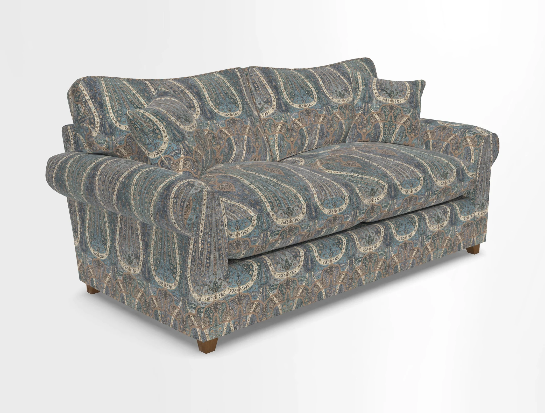 Waverley 3 Seater Sofa Bed in wo Tone Plain Biscuit