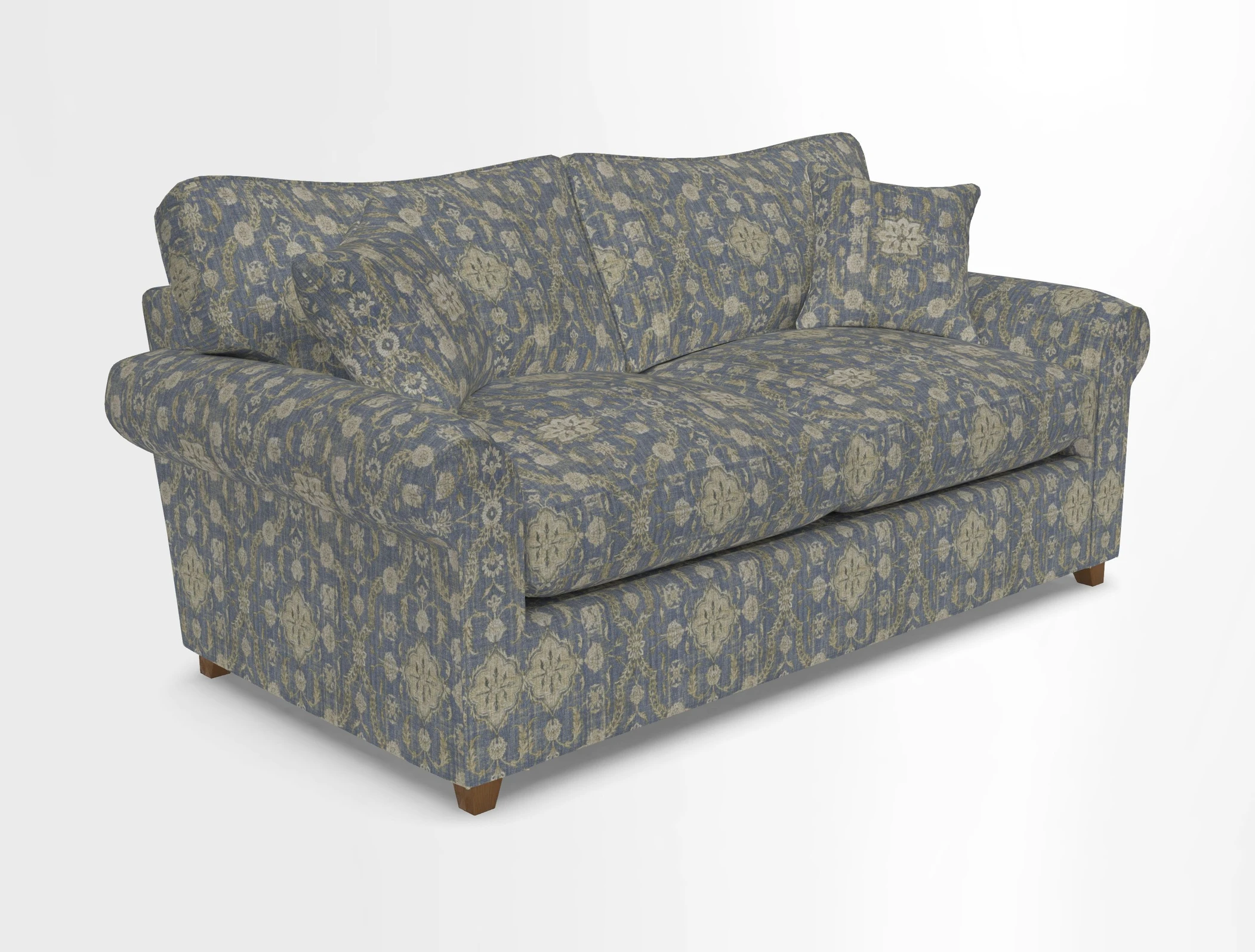 Waverley 3 Seater Sofa Bed in wo Tone Plain Biscuit