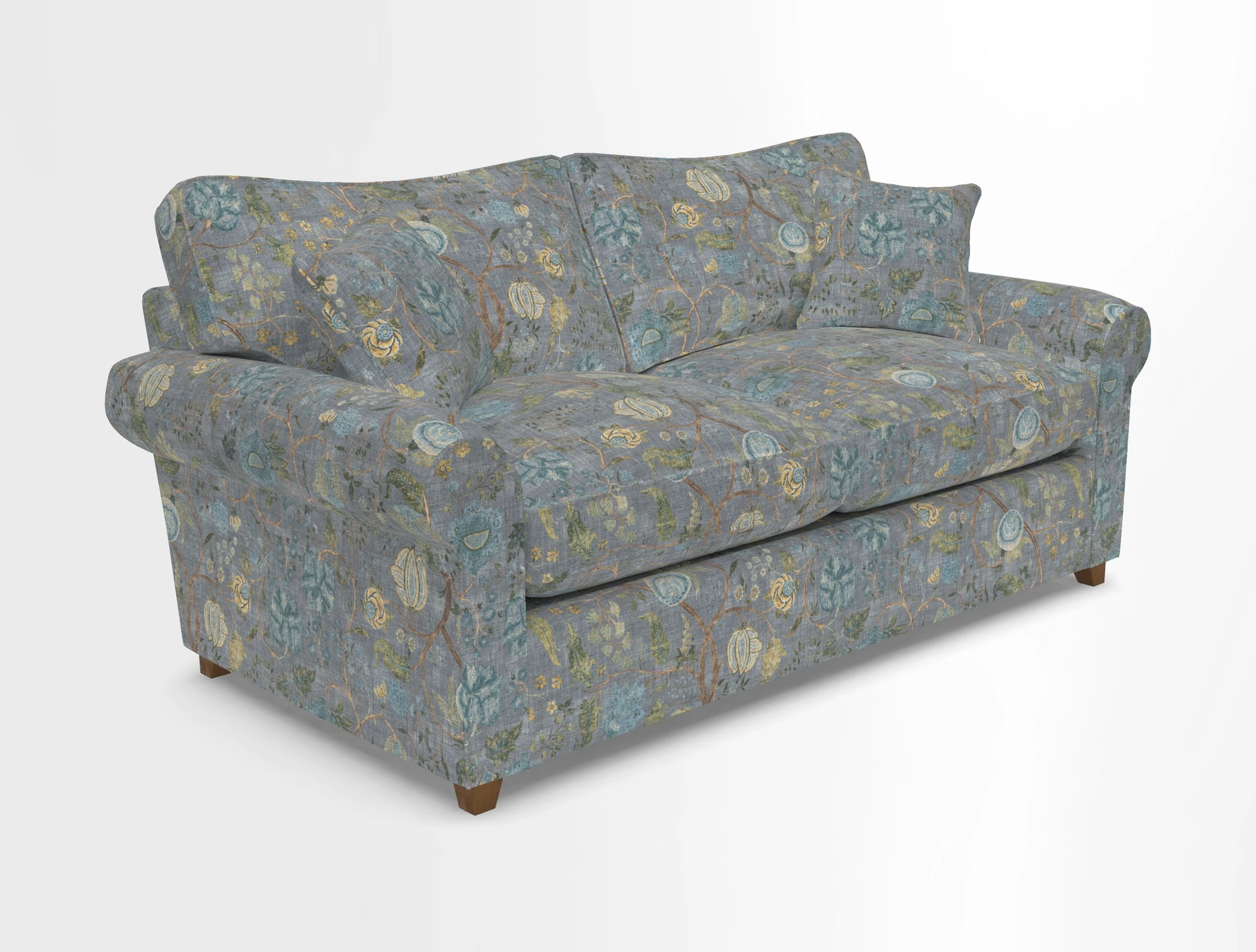 Waverley 3 Seater Sofa Bed in wo Tone Plain Biscuit