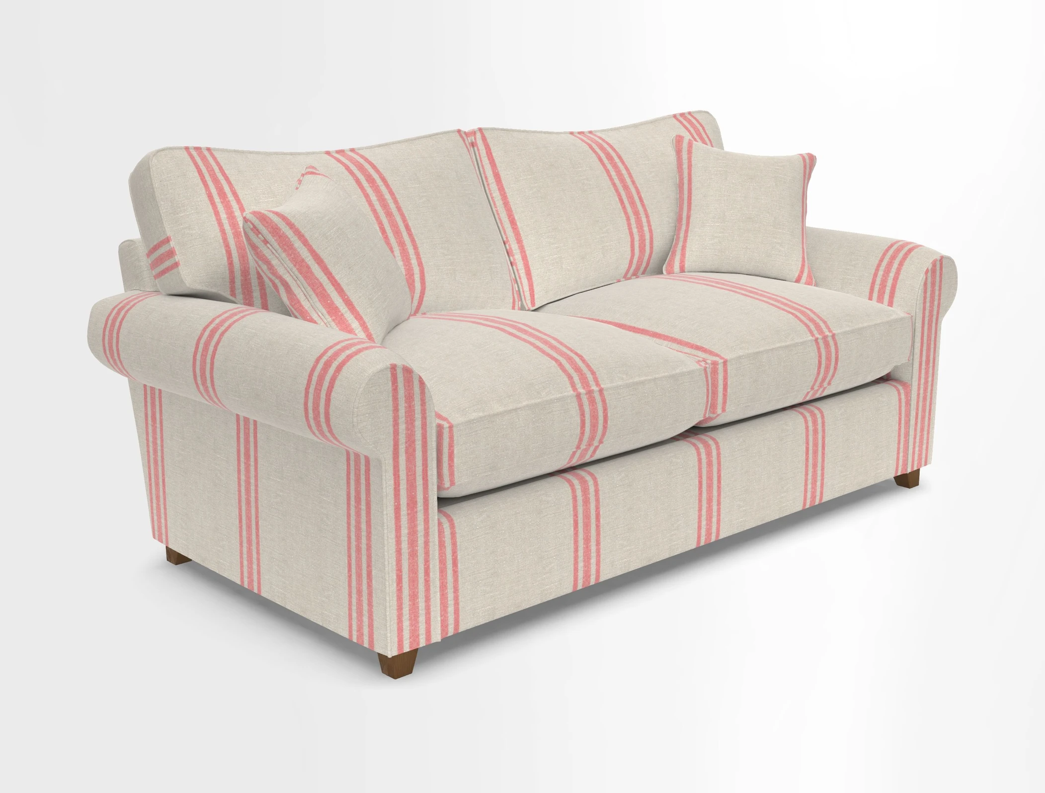 Waverley 3 Seater Sofa Bed in wo Tone Plain Biscuit