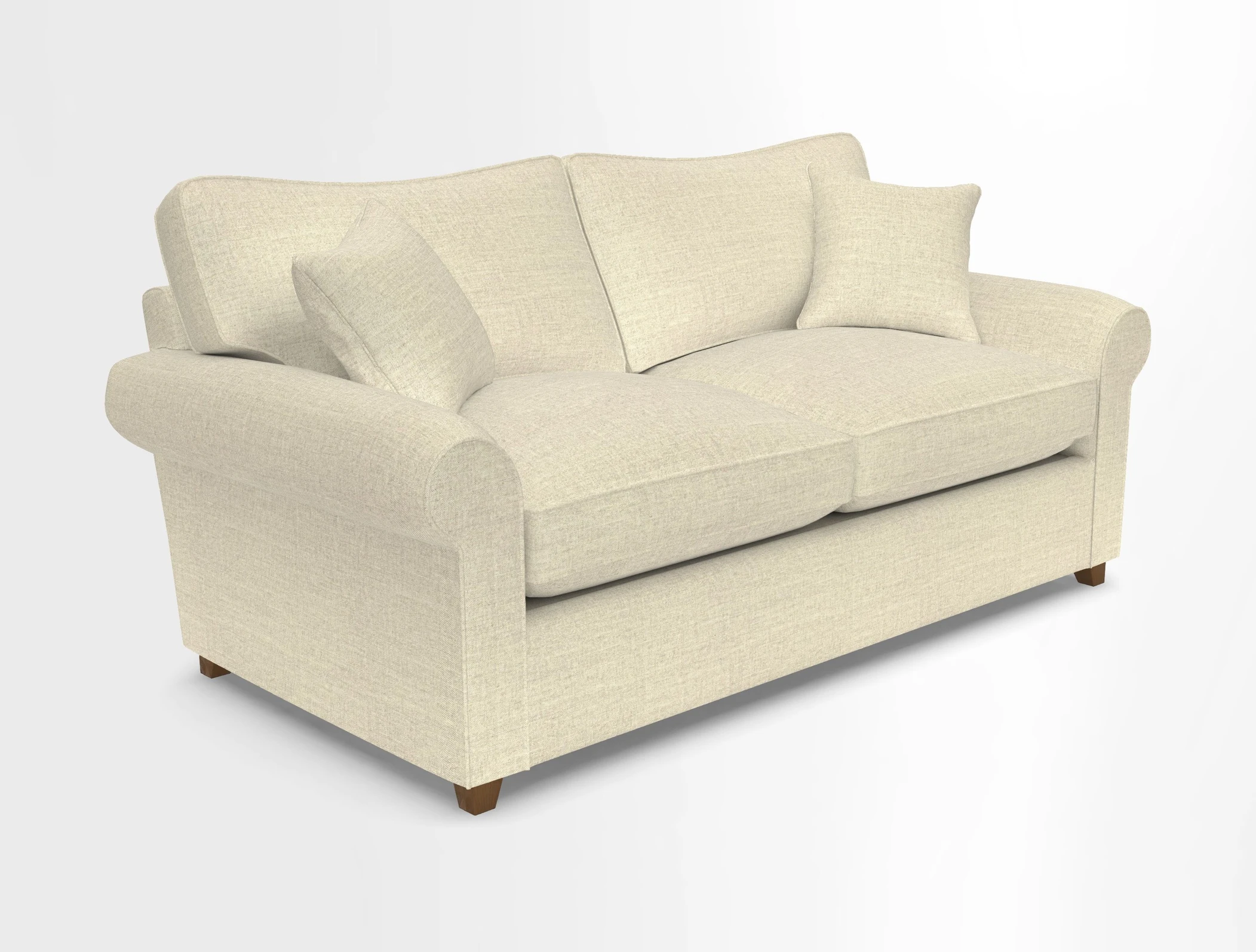 Waverley 3 Seater Sofa Bed in wo Tone Plain Biscuit