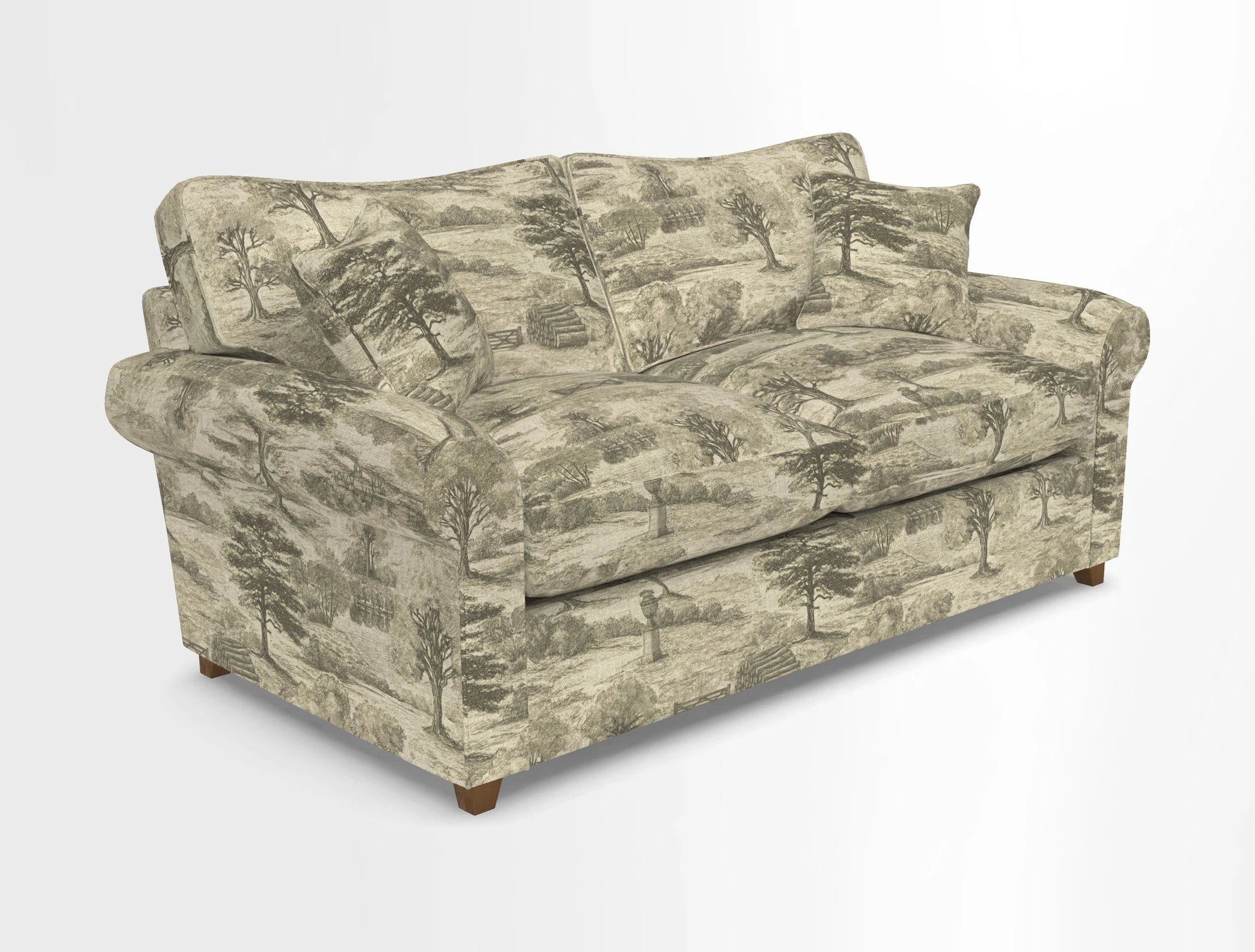 Waverley 3 Seater Sofa Bed in wo Tone Plain Biscuit