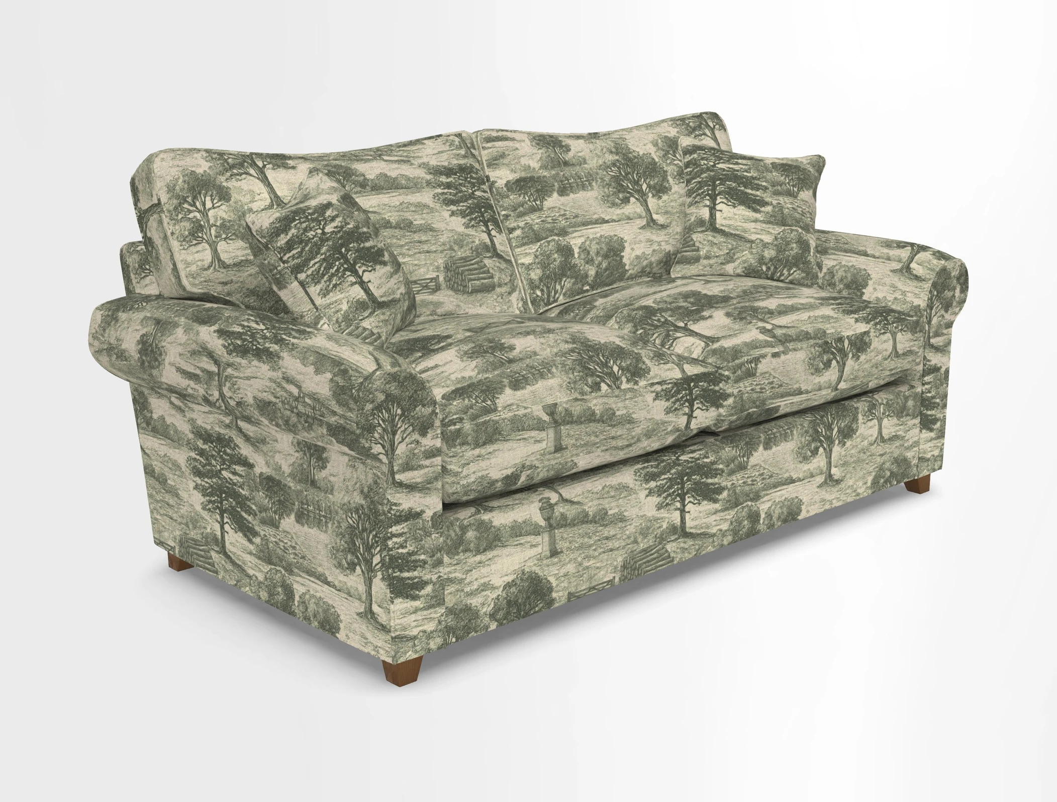 Waverley 3 Seater Sofa Bed in wo Tone Plain Biscuit