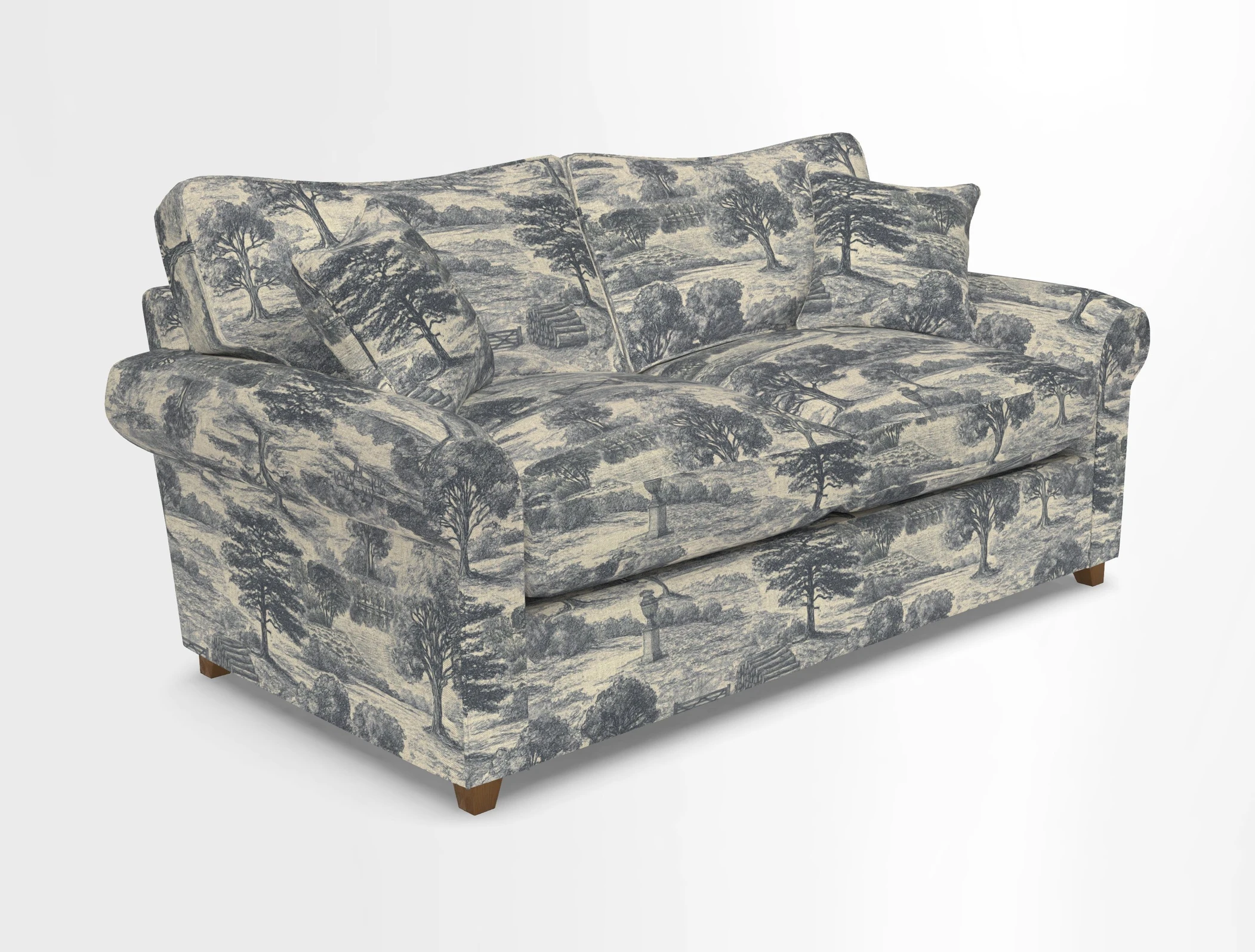 Waverley 3 Seater Sofa Bed in wo Tone Plain Biscuit