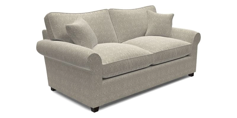 Waverley 3 Seater Sofa Bed in wo Tone Plain Biscuit