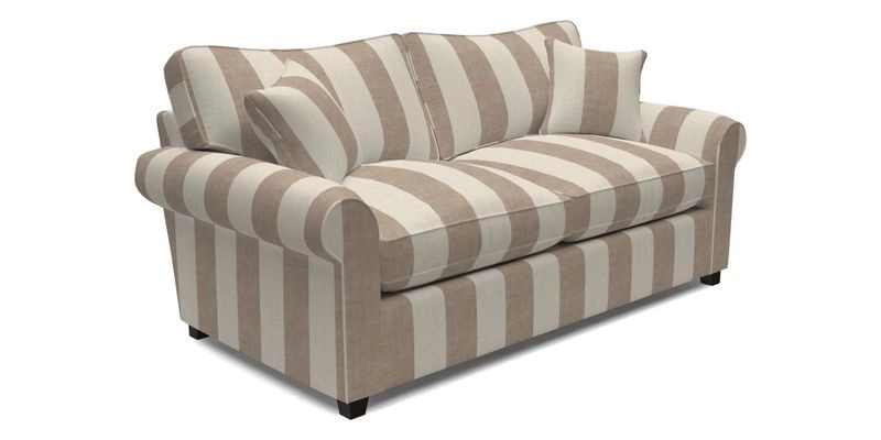 Waverley 3 Seater Sofa Bed in wo Tone Plain Biscuit