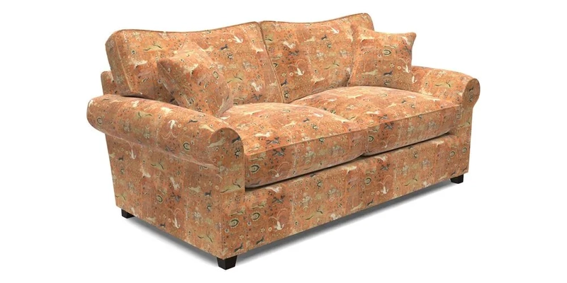 Waverley 3 Seater Sofa Bed in wo Tone Plain Biscuit