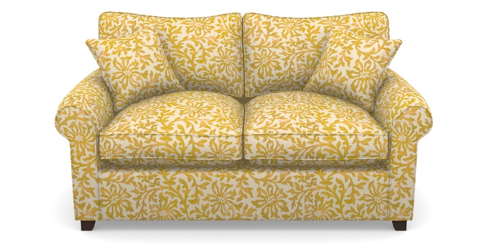 Product photograph of Waverley Sofa Bed 2 Seater Sofa Bed In V A Brompton Collection - Floral Scroll - Corn from Sofas and Stuff Limited