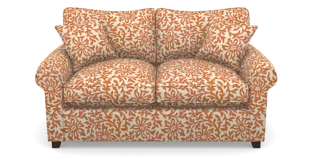 Product photograph of Waverley Sofa Bed 2 Seater Sofa Bed In V A Brompton Collection - Floral Scroll - Terracotta from Sofas and Stuff Limited