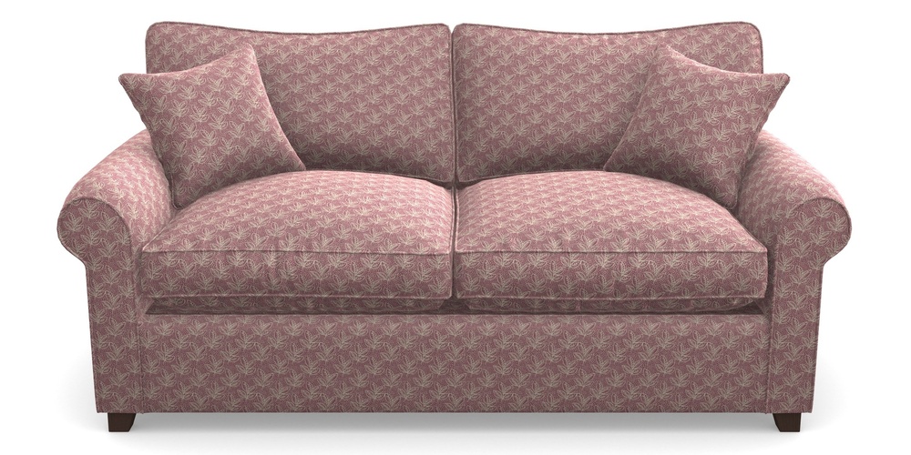 Product photograph of Waverley Sofa Bed 3 Seater Sofa Bed In Cloth 21 - Decorative Leaf - Cassis from Sofas and Stuff Limited