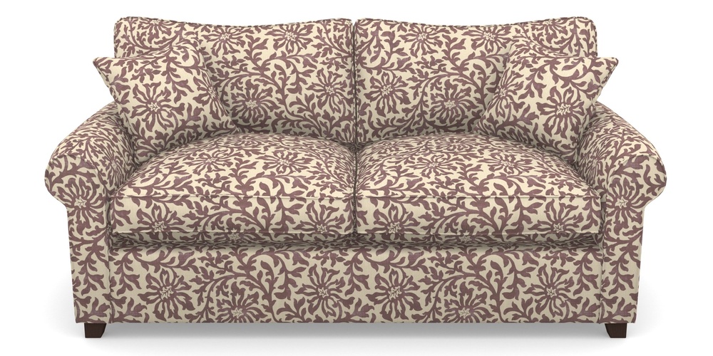 Product photograph of Waverley Sofa Bed 3 Seater Sofa Bed In V A Brompton Collection - Floral Scroll - Cacao from Sofas and Stuff Limited