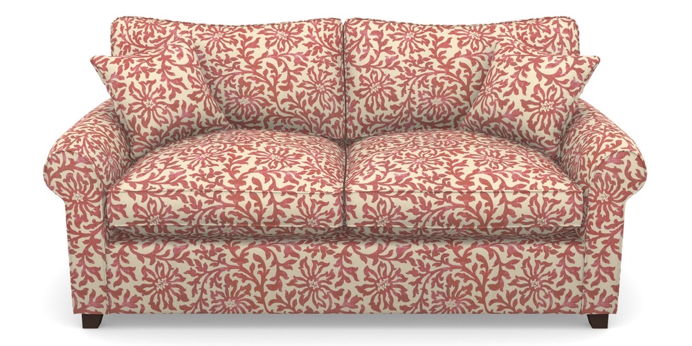 Product photograph of Waverley Sofa Bed 3 Seater Sofa Bed In V A Brompton Collection - Floral Scroll - Chilli from Sofas and Stuff Limited