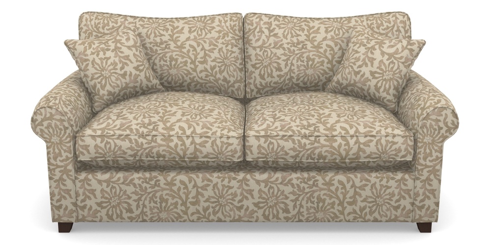 Product photograph of Waverley Sofa Bed 3 Seater Sofa Bed In V A Brompton Collection - Floral Scroll - Assam Tea from Sofas and Stuff Limited