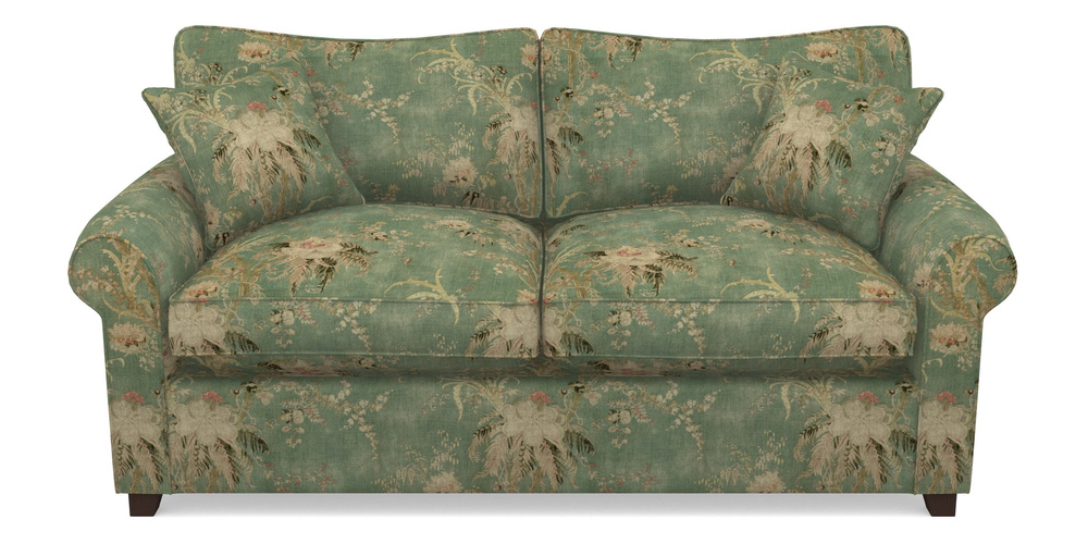 Product photograph of Waverley Sofa Bed 3 Seater Sofa Bed In Floral Linen - Zefferino Emerald from Sofas and Stuff Limited