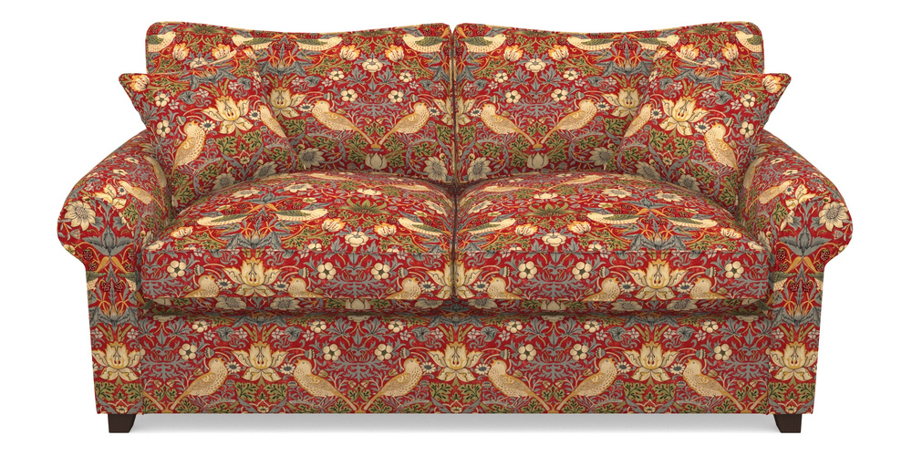 Product photograph of Waverley Sofa Bed 3 Seater Sofa Bed In William Morris Collection - Strawberry Thief - Crimson Slate from Sofas and Stuff Limited