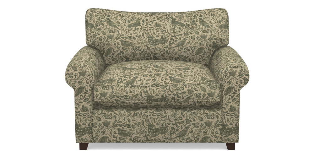 Product photograph of Waverley Sofa Bed Snuggler Sofa Bed In V A Drawn From Nature - Bird And Rabbit - Dark Green from Sofas and Stuff Limited