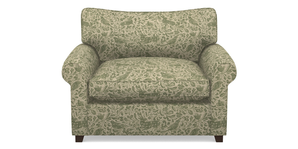Product photograph of Waverley Sofa Bed Snuggler Sofa Bed In V A Drawn From Nature - Bird And Rabbit - Light Green from Sofas and Stuff Limited
