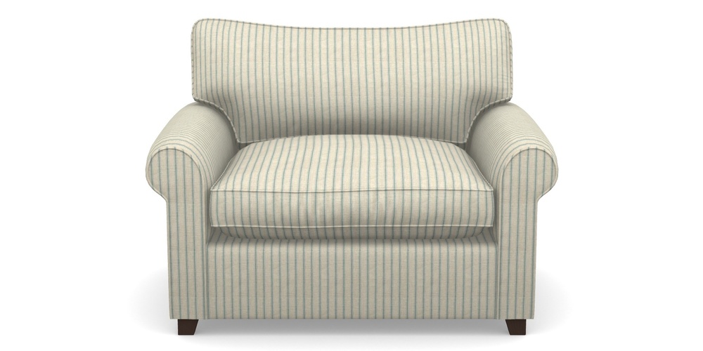 Product photograph of Waverley Sofa Bed Snuggler Sofa Bed In Cloth 18 Stripes - Ticking - Basil from Sofas and Stuff Limited