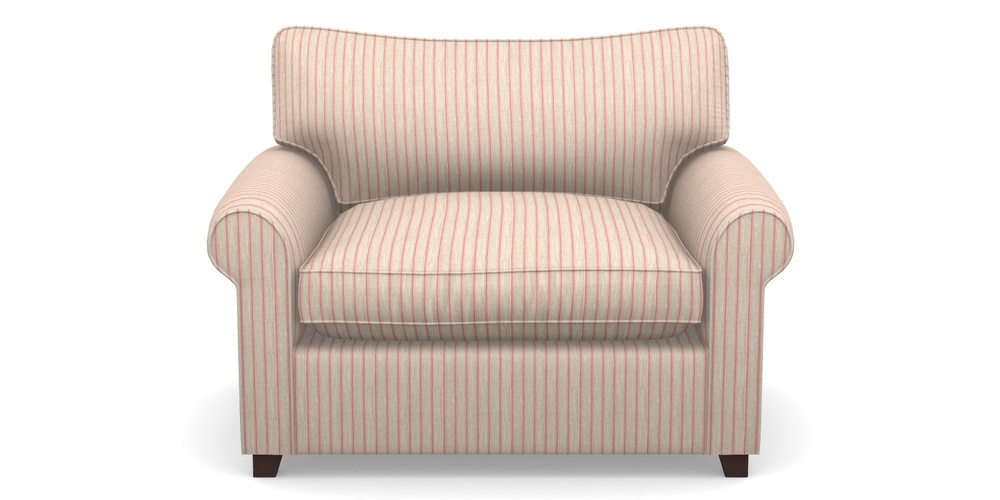 Product photograph of Waverley Sofa Bed Snuggler Sofa Bed In Cloth 18 Stripes - Ticking - Cranberry from Sofas and Stuff Limited