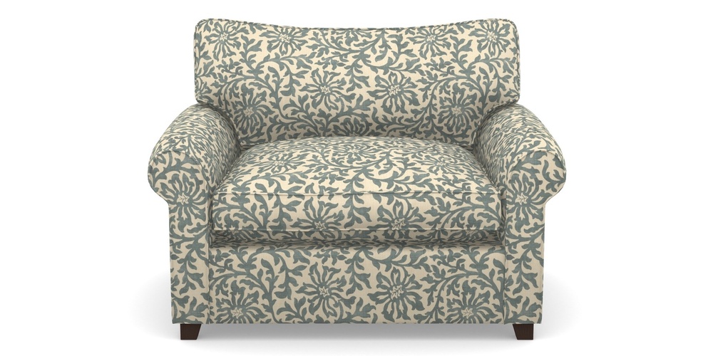 Product photograph of Waverley Sofa Bed Snuggler Sofa Bed In V A Brompton Collection - Floral Scroll - Pebble from Sofas and Stuff Limited