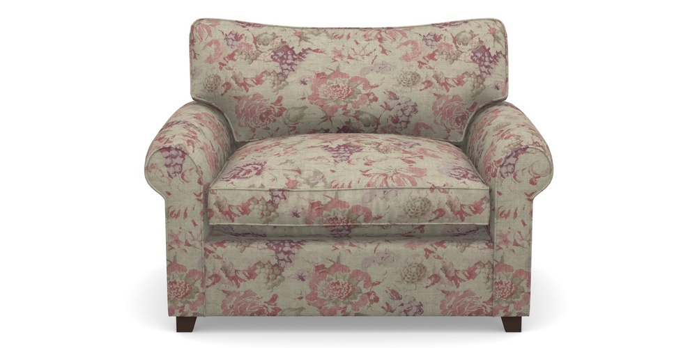 Product photograph of Waverley Sofa Bed Snuggler Sofa Bed In Floral Linen - Faith Rose Quartz from Sofas and Stuff Limited