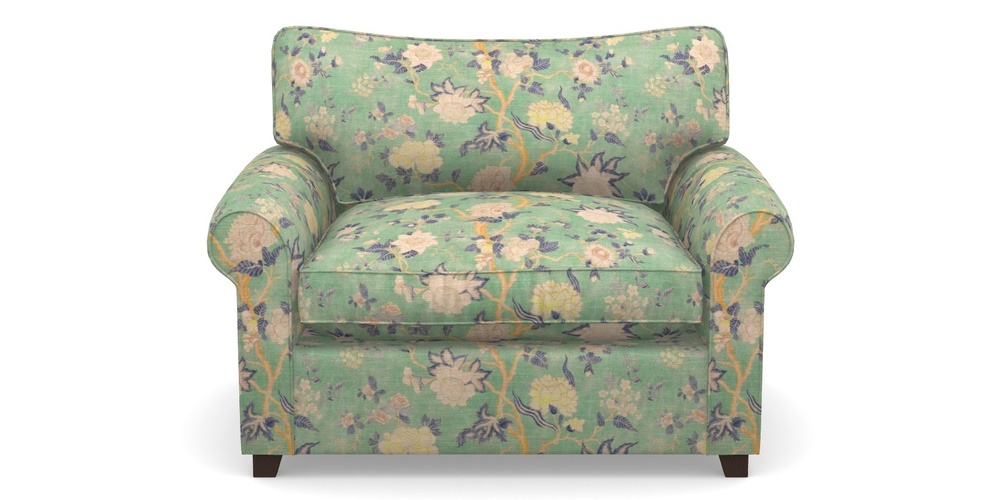 Product photograph of Waverley Sofa Bed Snuggler Sofa Bed In Floral Linen - Even So Verde from Sofas and Stuff Limited