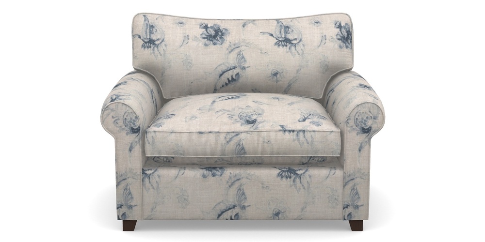 Product photograph of Waverley Sofa Bed Snuggler Sofa Bed In Floral Linen - Lela Mystery Indigo from Sofas and Stuff Limited