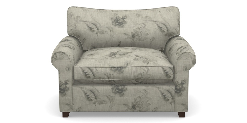 Product photograph of Waverley Sofa Bed Snuggler Sofa Bed In Floral Linen - Lela Mystery Oat Sepia from Sofas and Stuff Limited