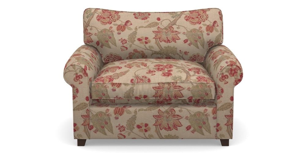 Product photograph of Waverley Sofa Bed Snuggler Sofa Bed In Floral Linen - Indienne T Rosso from Sofas and Stuff Limited