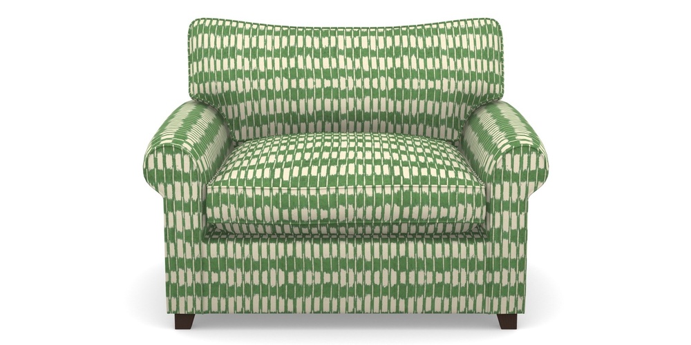 Product photograph of Waverley Sofa Bed Snuggler Sofa Bed In V A Brompton Collection - Ikat - Basil from Sofas and Stuff Limited