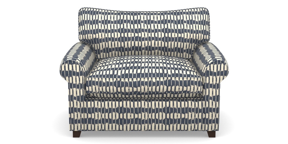 Product photograph of Waverley Sofa Bed Snuggler Sofa Bed In V A Brompton Collection - Ikat - Midnight Blue from Sofas and Stuff Limited