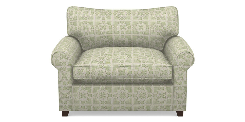 Product photograph of Waverley Sofa Bed Snuggler Sofa Bed In Rhs Collection - Small Knot Garden Cotton Weave - Green from Sofas and Stuff Limited