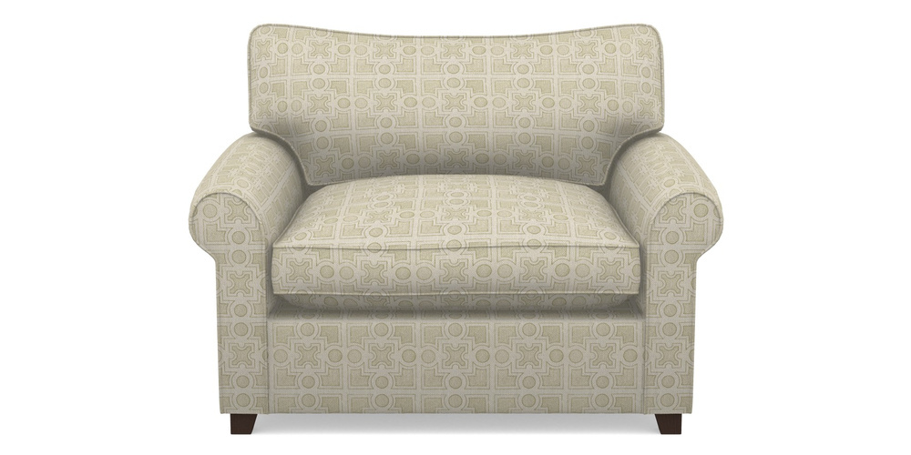 Product photograph of Waverley Sofa Bed Snuggler Sofa Bed In Rhs Collection - Small Knot Garden Cotton Weave - Olive from Sofas and Stuff Limited