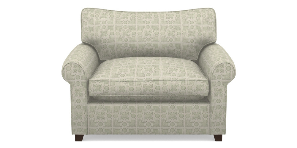 Product photograph of Waverley Sofa Bed Snuggler Sofa Bed In Rhs Collection - Small Knot Garden Cotton Weave - Pistachio from Sofas and Stuff Limited