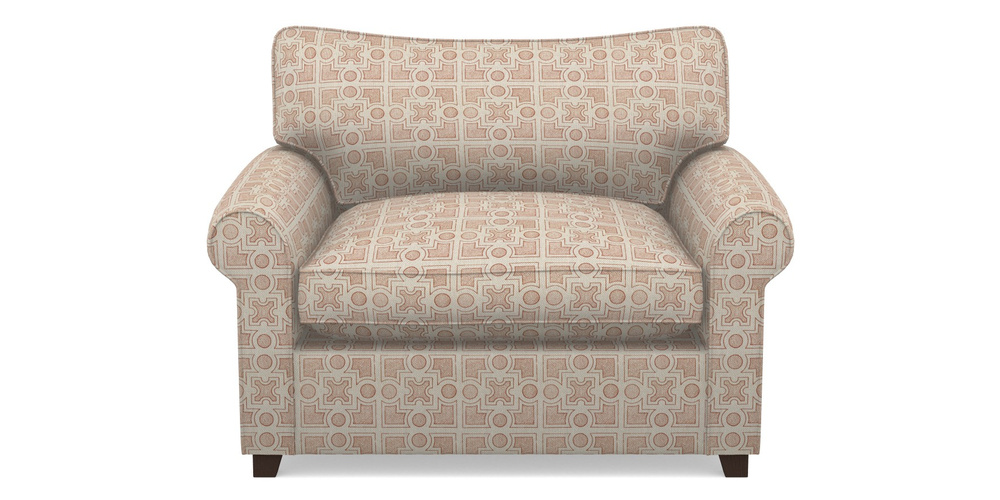 Product photograph of Waverley Sofa Bed Snuggler Sofa Bed In Rhs Collection - Small Knot Garden Cotton Weave - Terracotta from Sofas and Stuff Limited