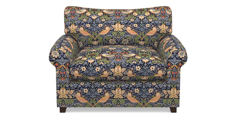 Product photograph of Waverley Sofa Bed Snuggler Sofa Bed In William Morris Collection - Strawberry Thief - Indigo Mineral from Sofas and Stuff Limited